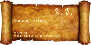 Keszeg Vince névjegykártya